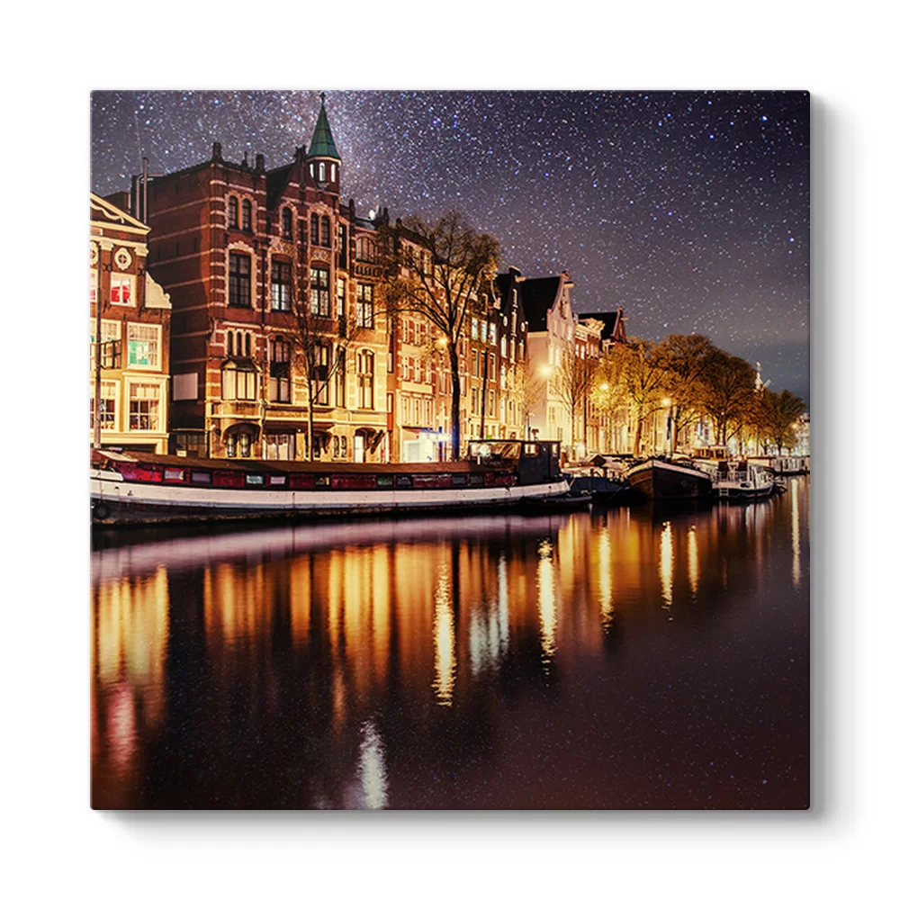 Yıldızlı Amsterdam Gecesi Tablosu - Model 3
